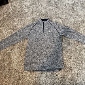 Under Amour Navy Blue Loose Fit 1/4 Zip Athletic Shirt Size Medium
